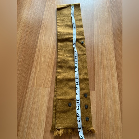 Vintage Sears Scardigan All Wool Button Scarf Vest Tan Fringe - Picture 6 of 10